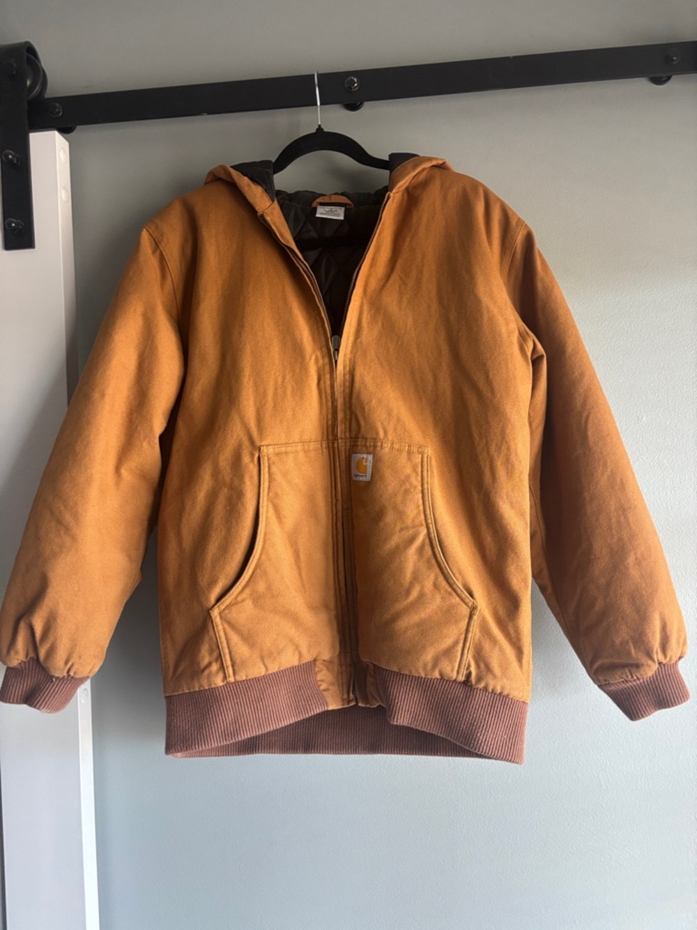 Carhartt Tan/Caramel Hooded Duck Work Jacket